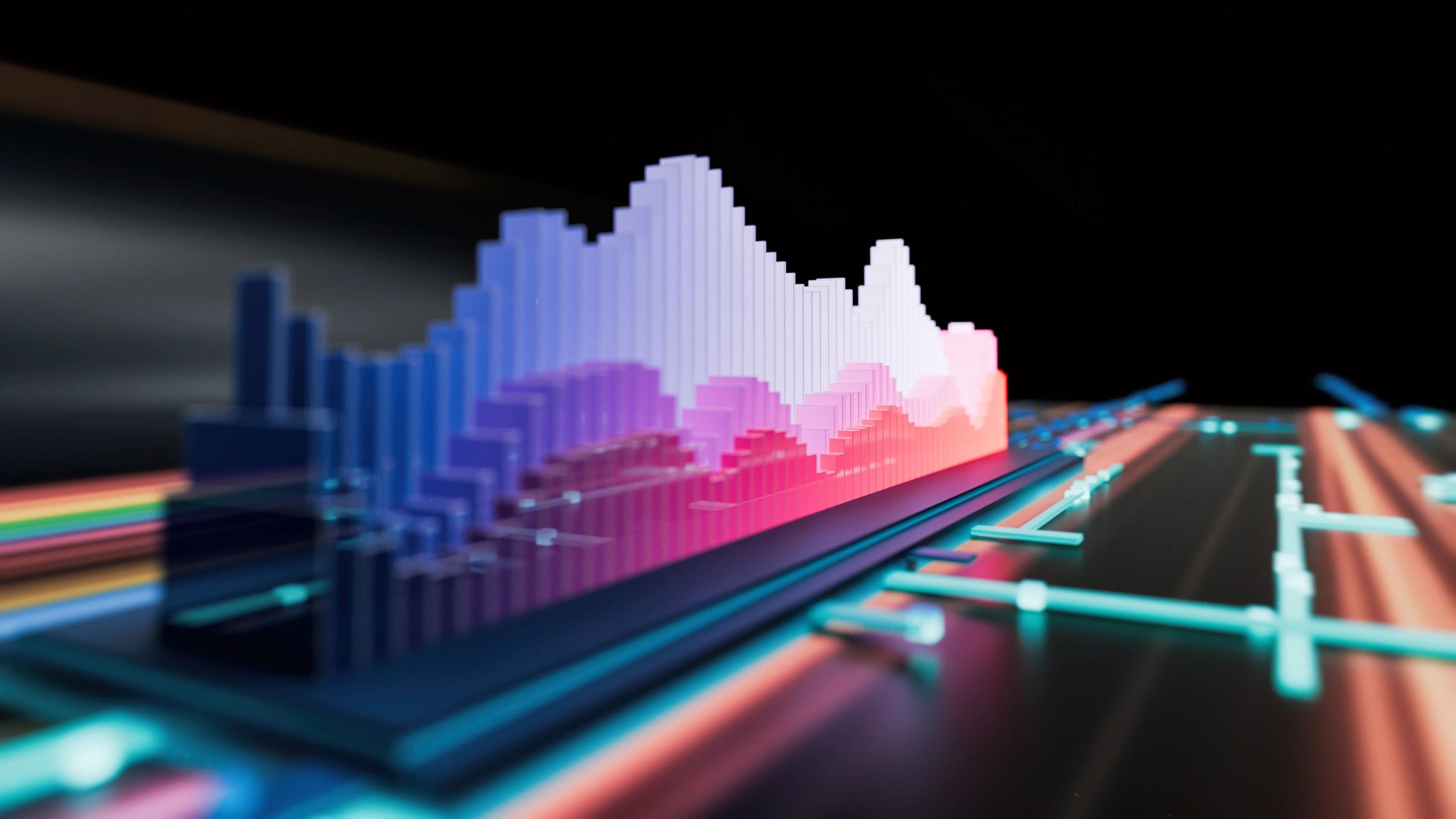 Abstract analytics visualization representing data-driven insights